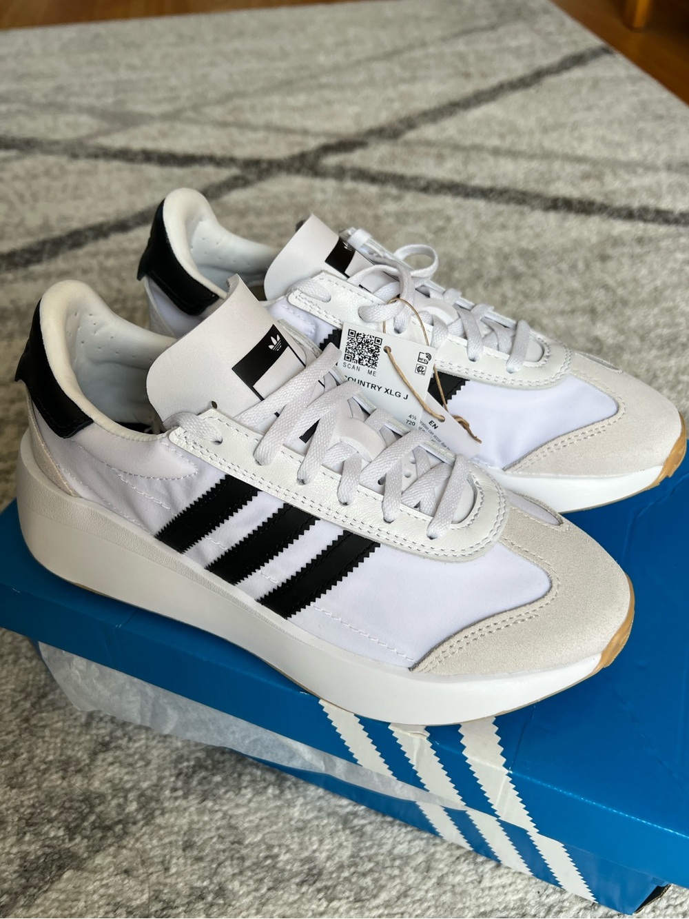 Adidas Country XLG White Black Retro Runner Sneakers